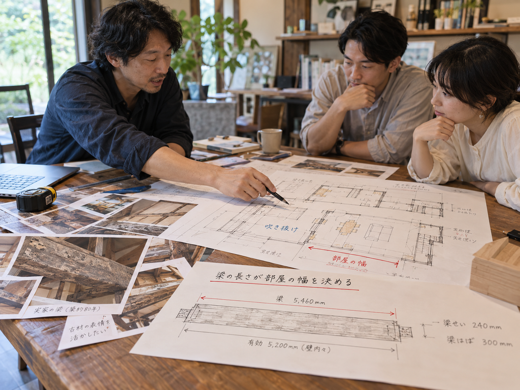 4-4. 古材の寸法を起点に、新居の間取りと見せ方を設計する（STEP4）