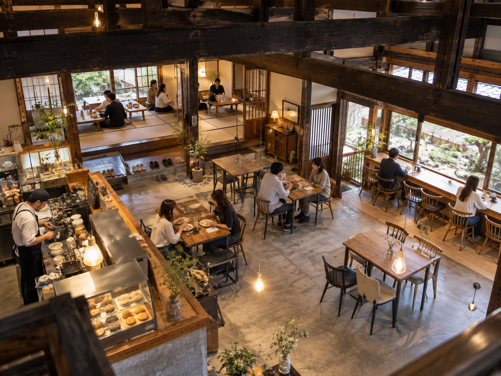 第5章 居心地と客単価を上げる店舗設計｜古民家カフェの動線と客席の3つのポイント